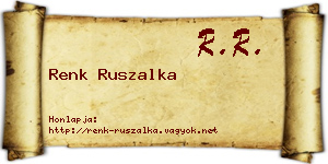 Renk Ruszalka névjegykártya